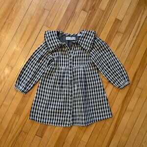 Zara formal dress in black and white plaid 2-3 years